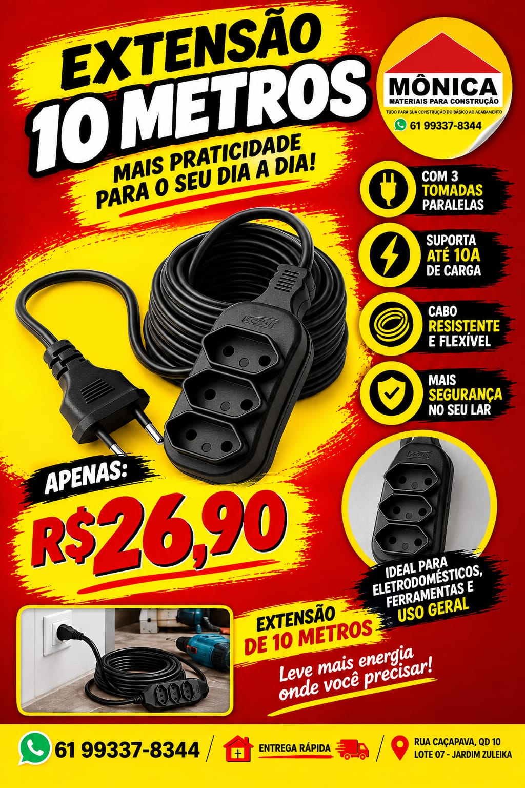 Extensão de 10 metros