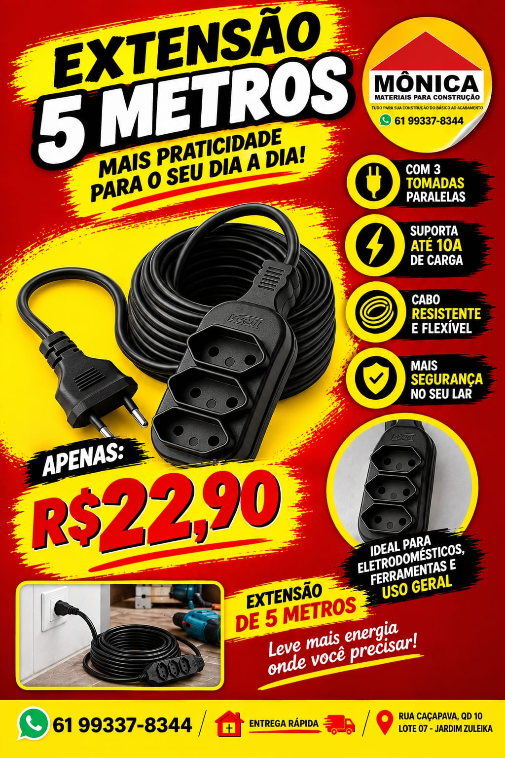 Extensão de 5 metros